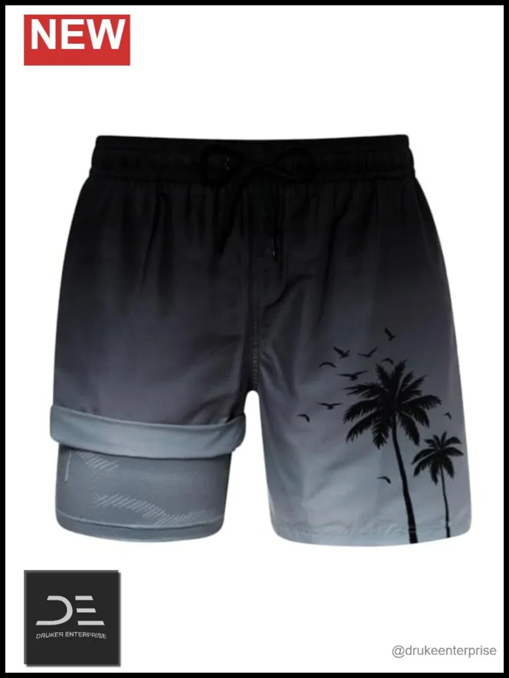 Mens Swim Trunks with Compression Liner 7